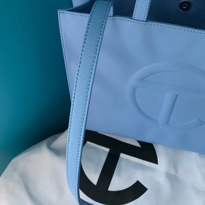 Telfar medium shopping bag in Cerulean.